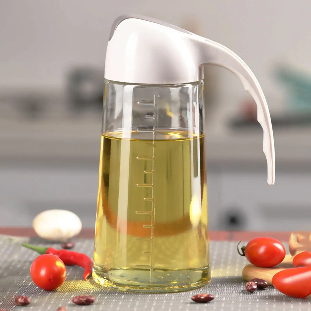 Transparent Oil Dispenser Bottle with Measurement Scale – Kitchen Cooking Oil Pourer