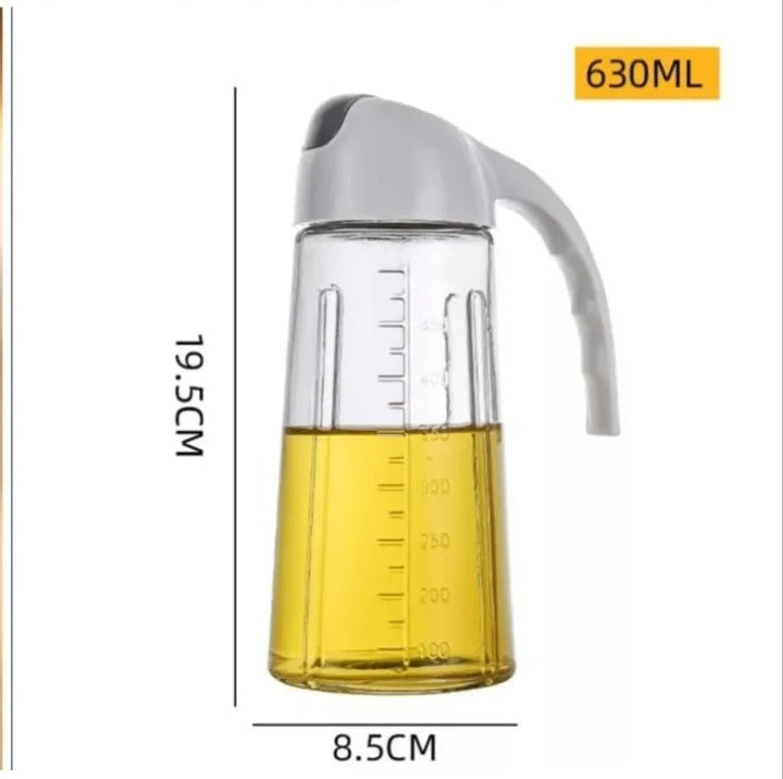 Transparent Oil Dispenser Bottle with Measurement Scale – Kitchen Cooking Oil Pourer