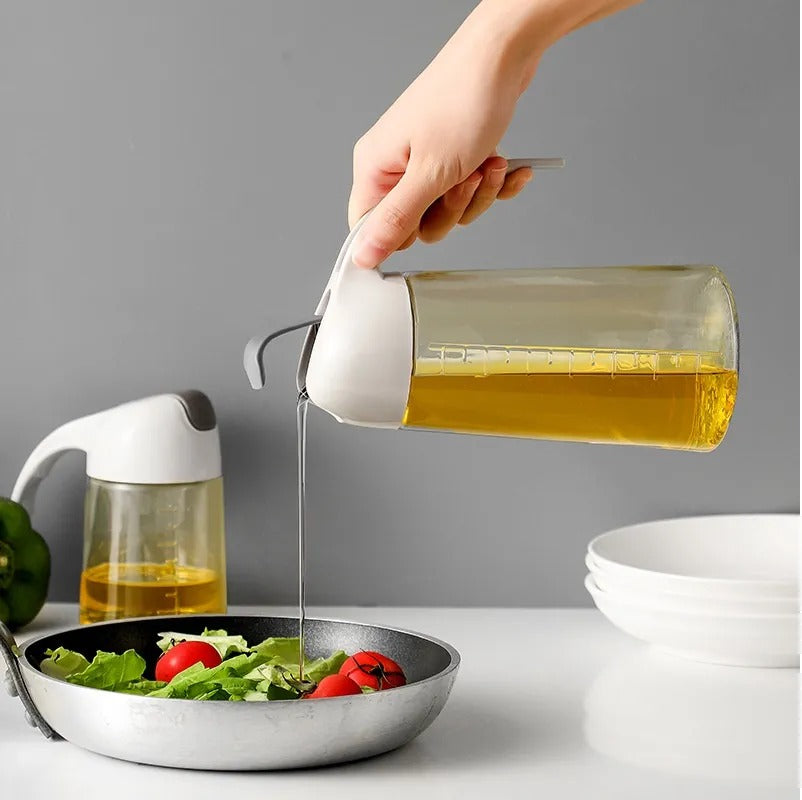 Transparent Oil Dispenser Bottle with Measurement Scale – Kitchen Cooking Oil Pourer