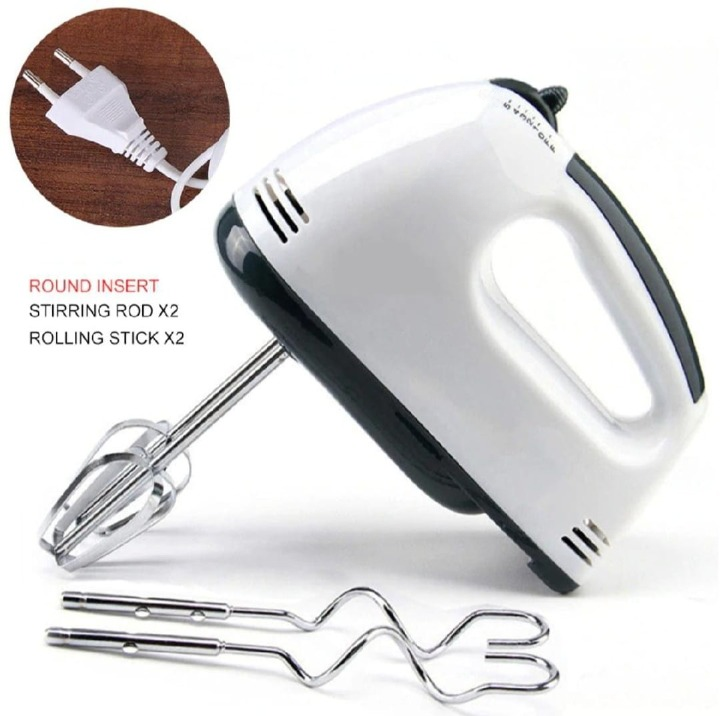 Electric Hand Mixer & Egg Beater – 5-Speed Kitchen Mixer with Stainless Steel Beaters