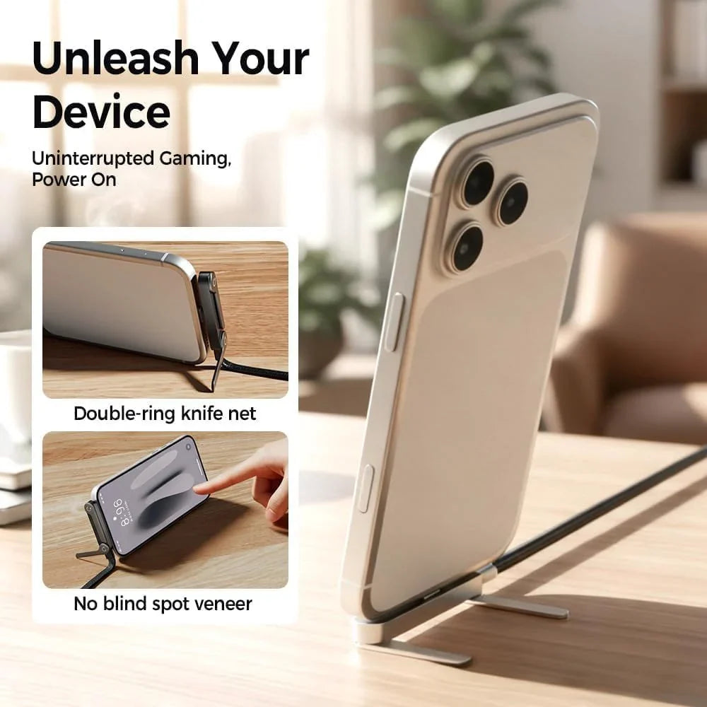 2-in-1 Charging Cable with Mobile Stand | Foldable Phone Holder Charging Cable